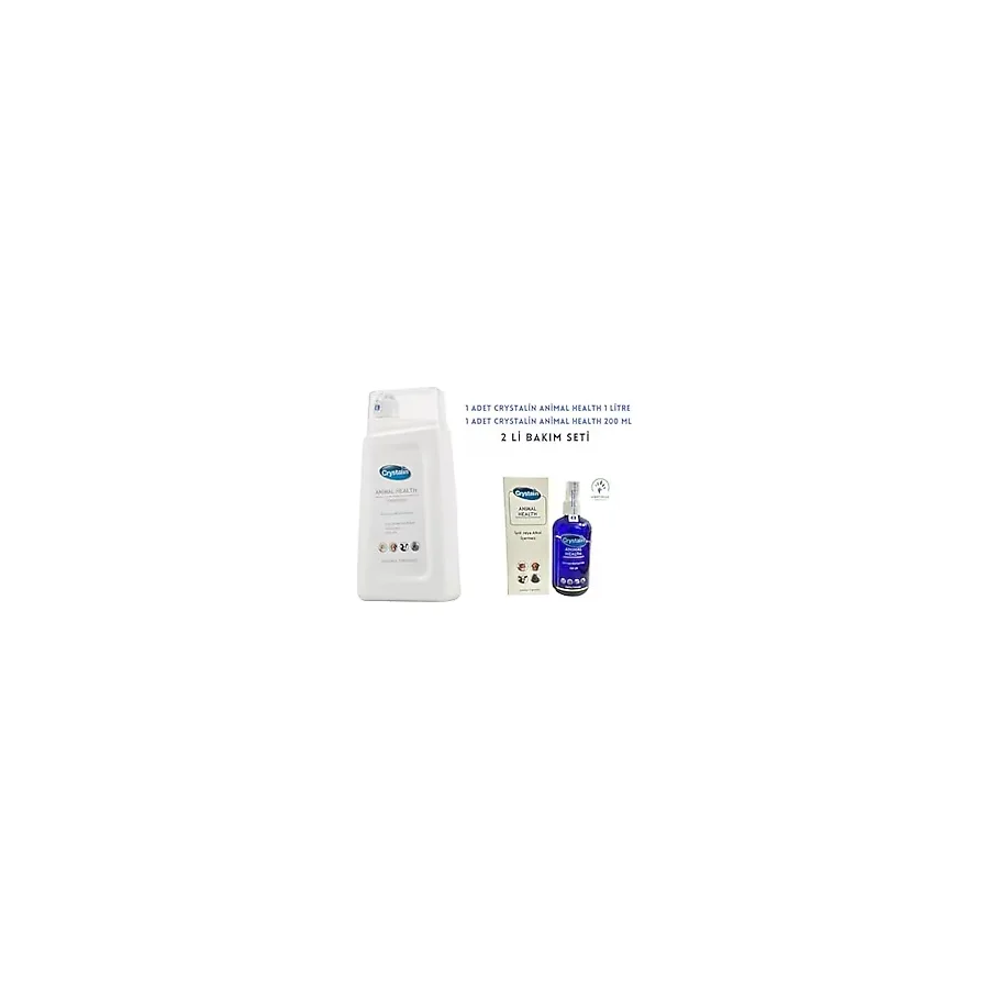 Crystalin Animal Health 2'li Bakım Seti, 1 Litre + 200 ml, Kedi ve Köpek Sağlık Ürünü