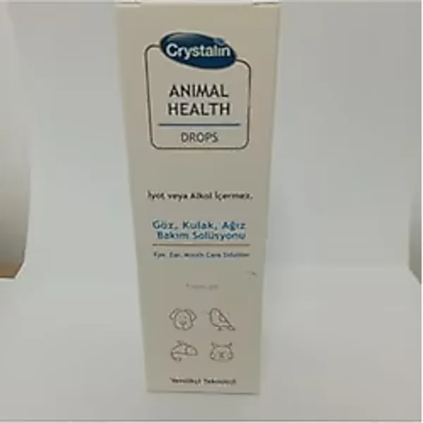 Crystalin Animal Health Drops, Kedi ve Köpek Göz Kulak Ağız Bakım Solüsyonu, 100 ml