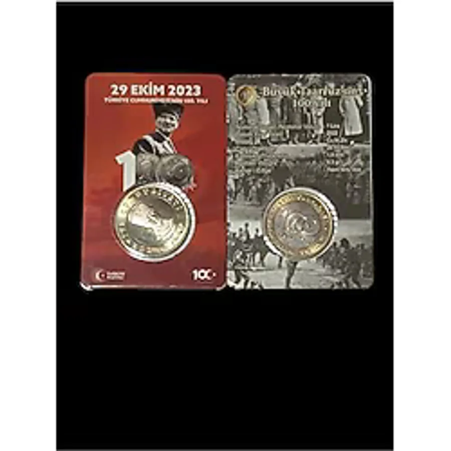 Cumhuriyetin Ve Büyüktaaruz'un 100 Yılı Hatıra Parası.