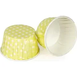 Cupcake Kalıbı Küçük Boy 44x35 Mm (50 Adet) Puantiyeli Sarı