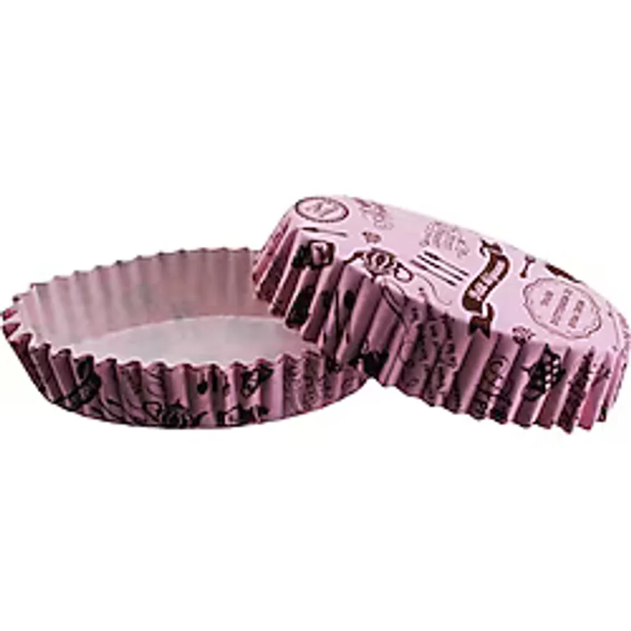 Cupcake Kalıbı Pet Kapsül Oval Mutfak Desenli Kek Kalıbı (100 Adet) F11