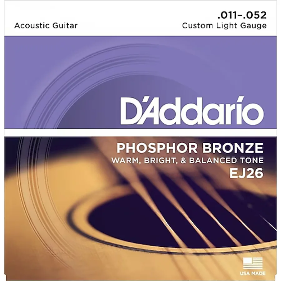 D'Addario EJ26 Phosphor Bronze 11-52 Akustik Gitar Tel Seti
