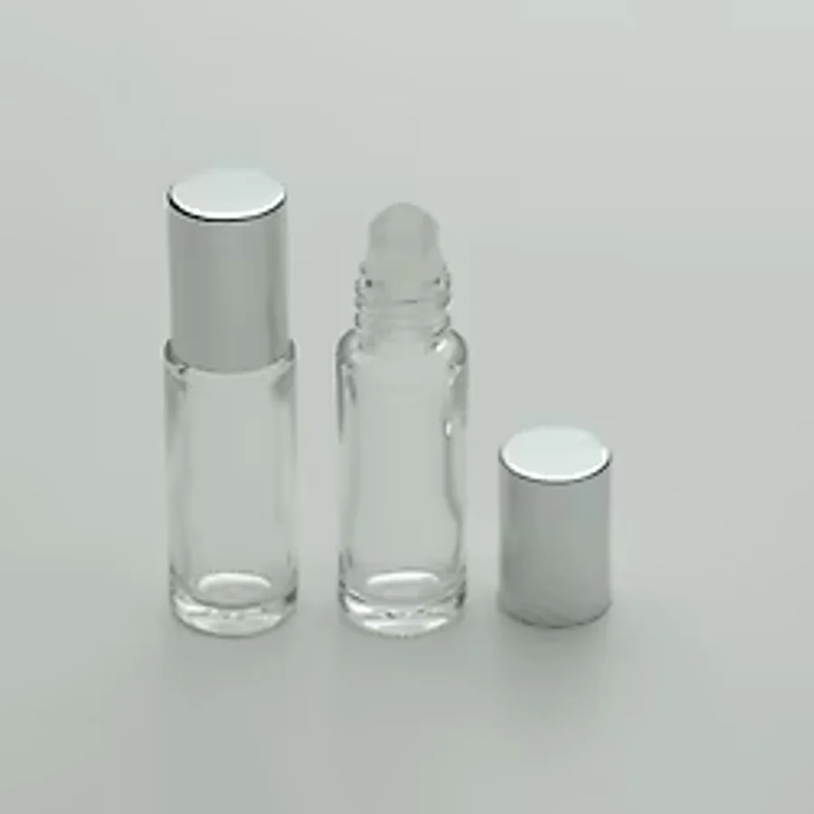 D&B Yol Boş Parfüm Şişesi 5 Ml (10 Adet) Roll-On Gri Kapaklı Boş Şişe