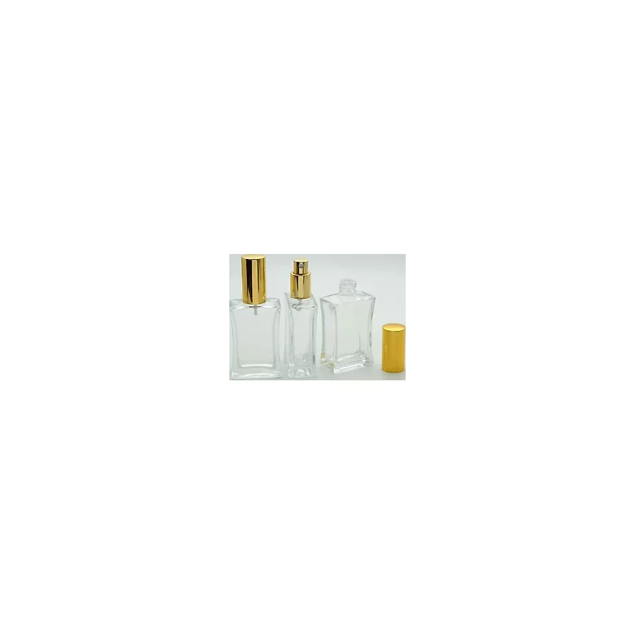 D&B Yol Boş Parfüm Şişesi 50 Ml (2 Adet) (Tekrar Doldurulabilir) Içbükey Sarı Metal Valf Ve Kapak Boş Şişe
