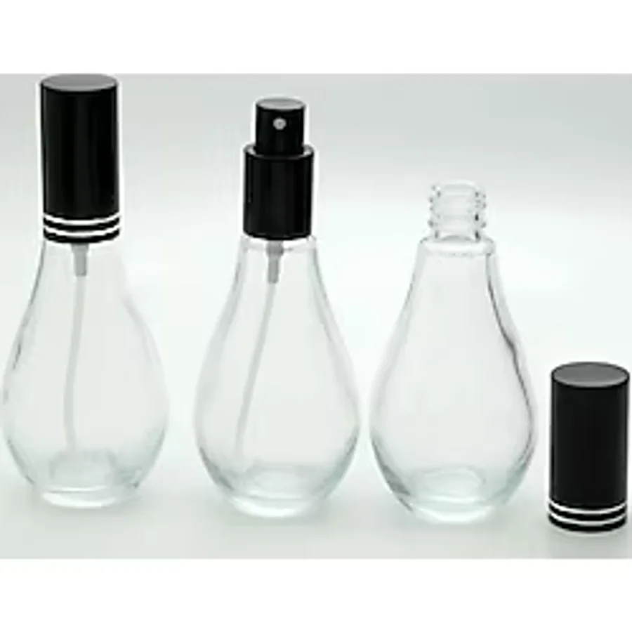 D&B Yol Boş Parfüm Şişesi 70 Ml (6 Adet) (Tekrar Doldurulabilir)Boş Ampul Şişe Siyah Metal Valf Ve Kapak