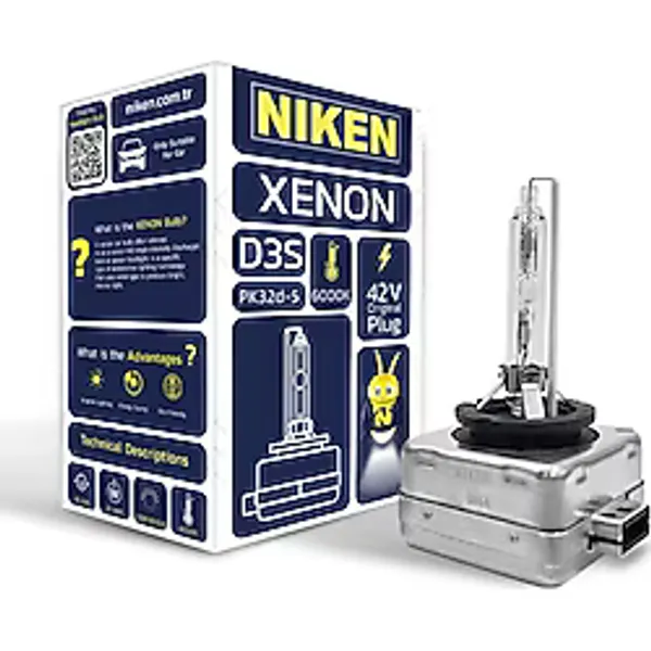 D3s 6000K Beyaz Xenon Far Ampulü, 42V, 35W, Pk32d-5, 6000K
