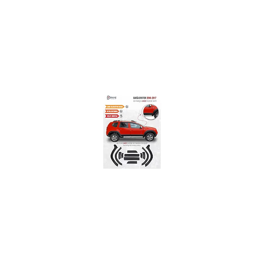 Dacia Duster 2010-2017 Uyumlu Dodik Seti 12 Parça (Baskısız) Düz