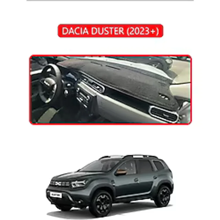 Dacıa Duster 2023+torpido Koruma Halısı Kırmızı Kenar