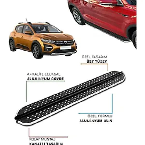 Dacıa Sandero 3 Stepway Uyumlu 2021 2022 2023 2024 2025 2026 2027 Araca Özel Yan Basamak
