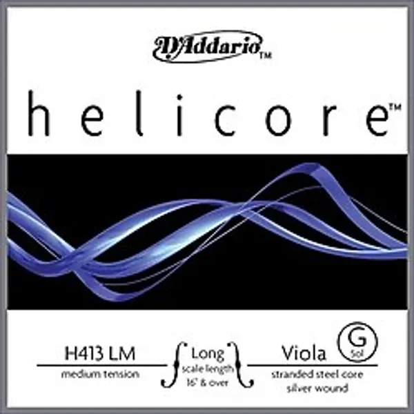 DADDARIO H413LM VIOLA TEK TEL, HELICORE, G-SOL, LONG SCALE, MEDIUM