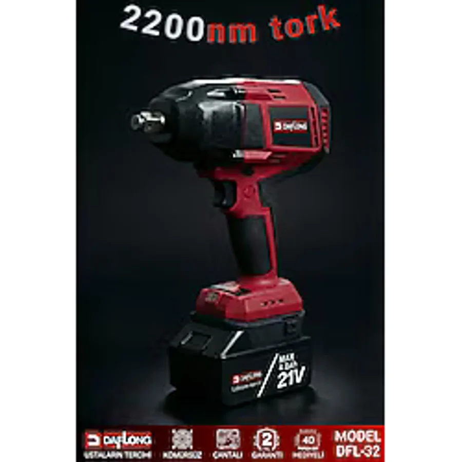 Daflong Pro Dijital Ekranlı Dijital Ayarlanabilir Devirli 2200 Tork Somun Sıkma Makina Dfl-32