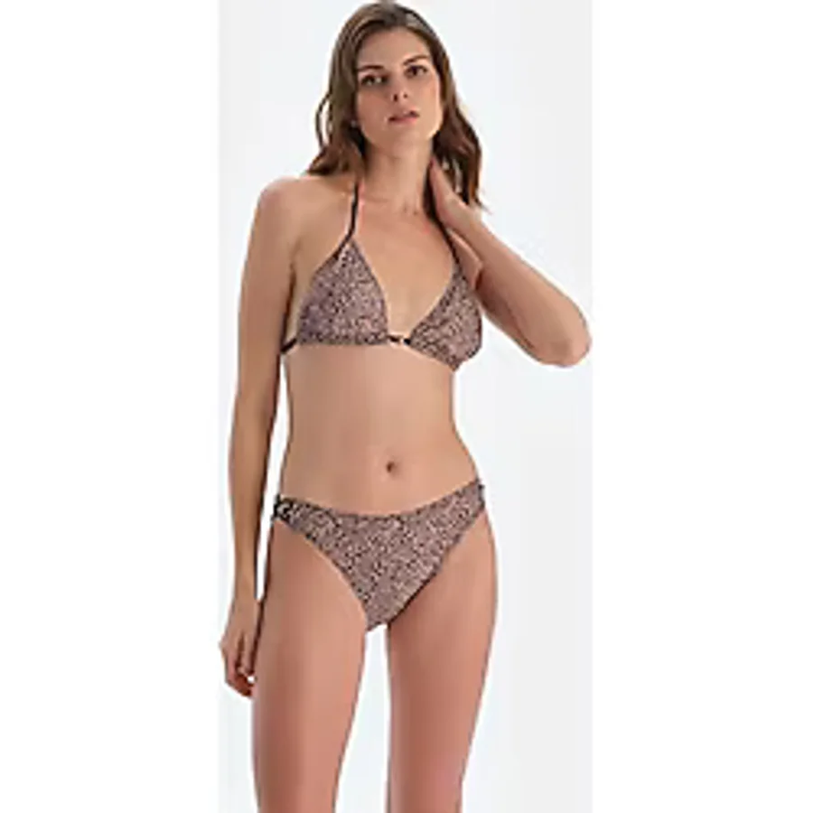 Dagi Leopar baskılı Slip 24SW81002ST Kadın Bikini Altı, Kahverengi, 36