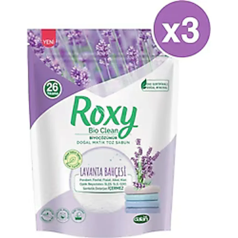 Dalan Roxy Bio Clean Lavanta Bahçesi Toz Sabun 800 gr 3'lü