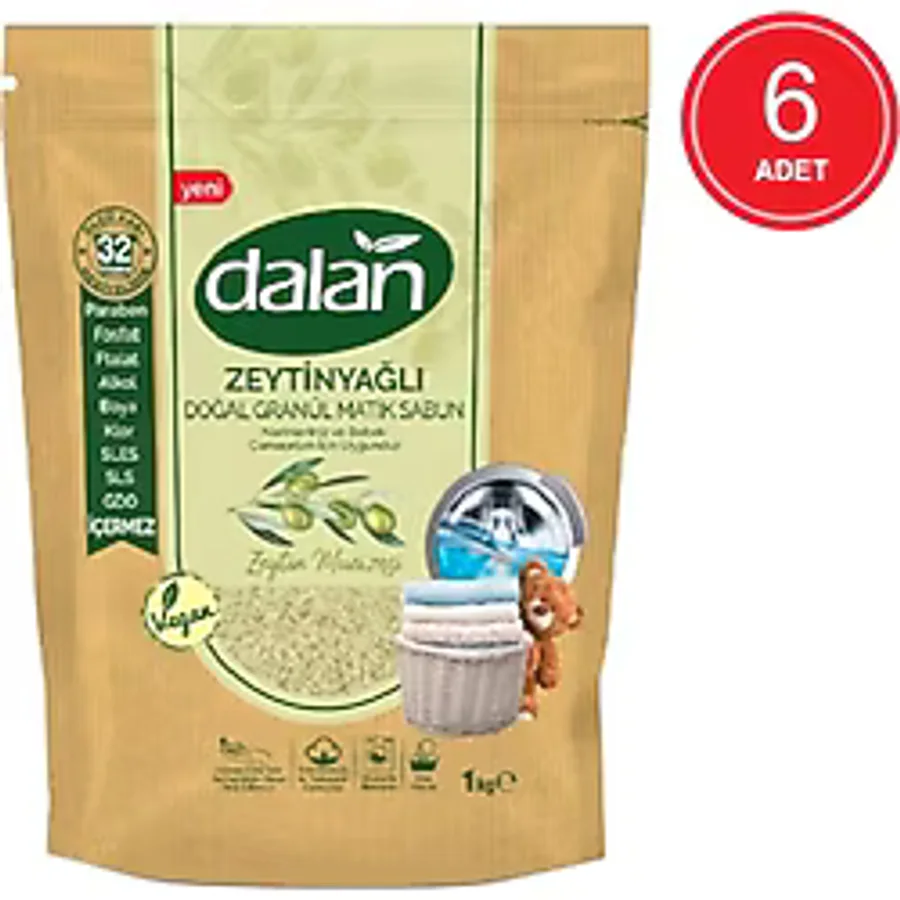 Dalan Zeytinyağlı Doğal Granül Sabun 1000 gr 6 Adet