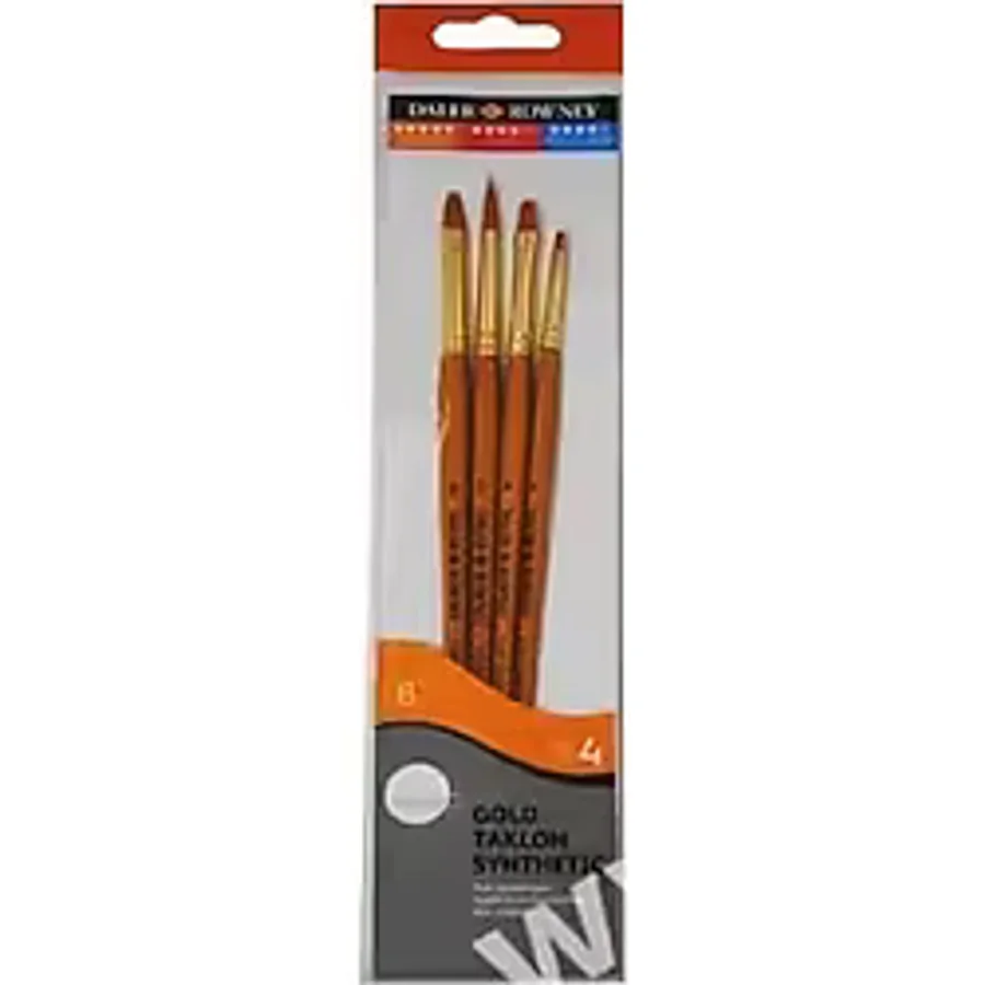 Daler Rowney Simply Gold Taklon Synthetic 4lü Fırça Seti Kod:400