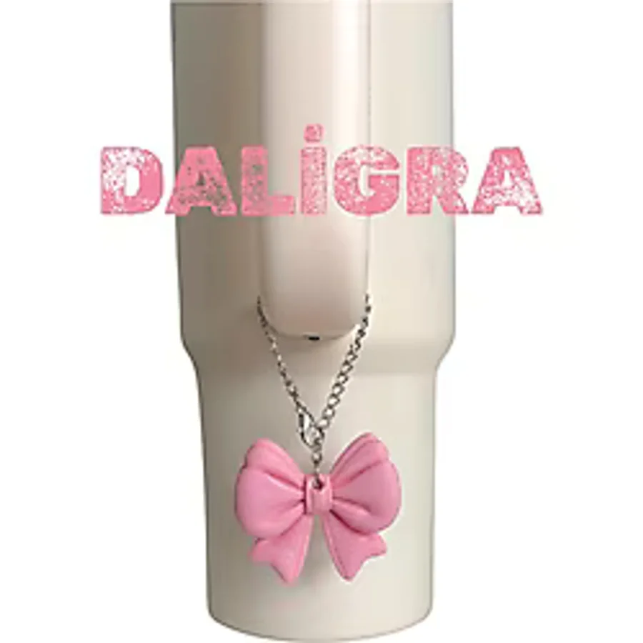 daligra Coquette Pembe Ribbon Fiyonk Termos Charmı /Termos Süsü Pembe