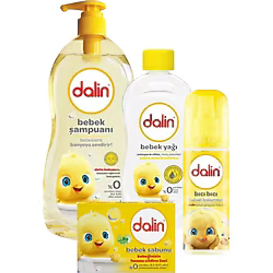 Dalin Yenidoğan Şampuan+Bebek Yağı+Sabun+Kolonya 4 Lü Set