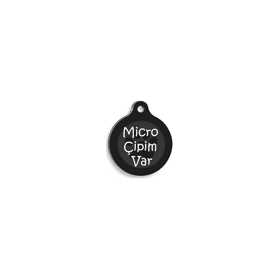 Dalis Mikro Çipim Var Yuvarlak Kedi ve Köpek Künyesi 3,8 Cm