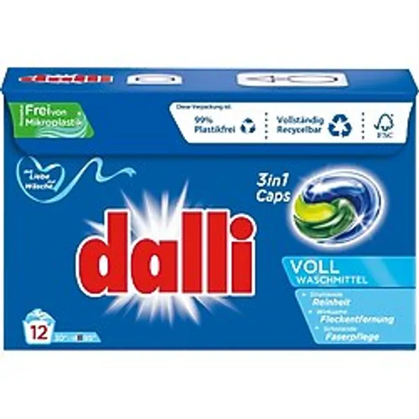 Dalli Beyazlar İçin 3'ü 1 Arada Kapsül Çamaşır Deterjanı (12 Yıkama)