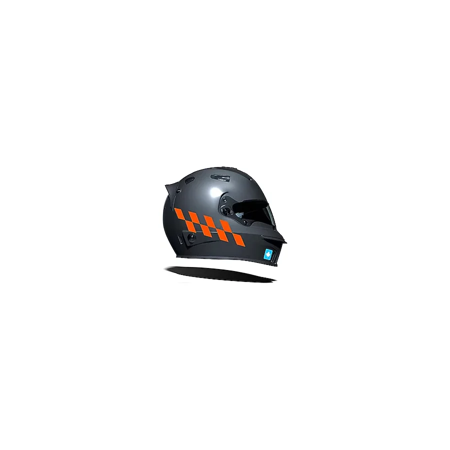 Damalı Kask Motosiklet Sticker Takımı Reflektif, Floresan, Parlak Düz, Özel Renkler Çınar Extreme Alev Turuncusu