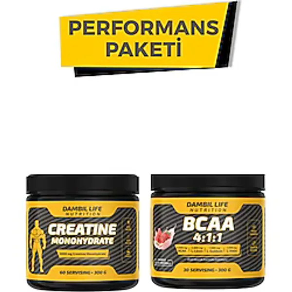 Dambıl Life Nutrition Performans Paketi Creatine 300 G + Bcaa 300 G (Shaker & Anahtarlık Hediyeli) - Aromasız