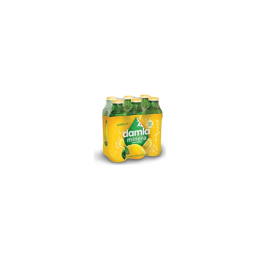 Damla Minera Limon Aromalı 200 ml 6'lı Paket Maden Suyu