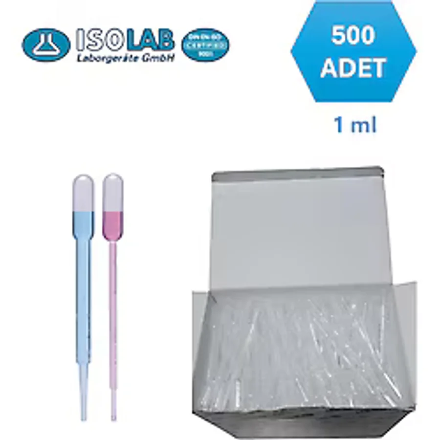 Damlalık - Plastik Pastör Pipet - 1 Ml - 500 Adet/kutu - Polietil