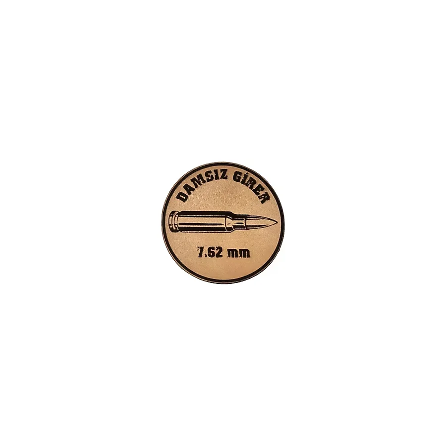Damsız Girer 7,62 Mm -Yuvarlak Deri Peç - Arma - Leather Patch