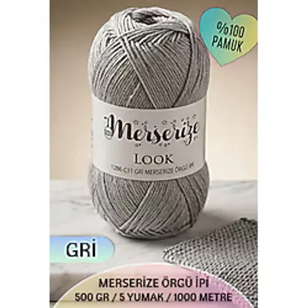 Dantelux Merserize Örgü İpi (5 Yumak / 500 Gram / 1000 Metre) %100 Pamuk - Nm: 3.2