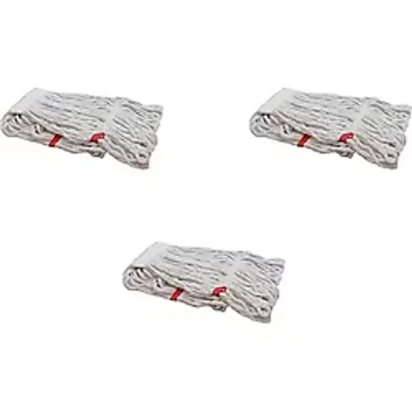Dar Yedek Islak Mop Püskül Paspas Başlığı - Pamuklu - Beyaz - 17 Cm. - 350 Gr. - 3 Adet