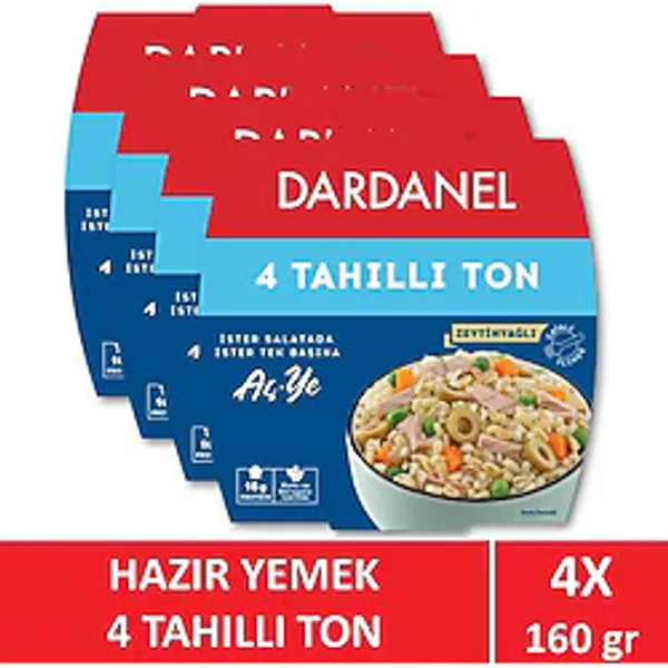 Dardanel Aç Ye 4 Tahıllı Ton Balığı 4 x 160 gr Zeytinyağlı Pratik Hazır Yemek
