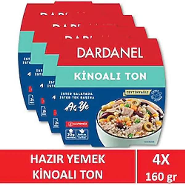 Dardanel Hazır Yemek Kinoalı Ton Balığı 4 x 160 gr Zeytinyağlı Pratik ve Doyurucu