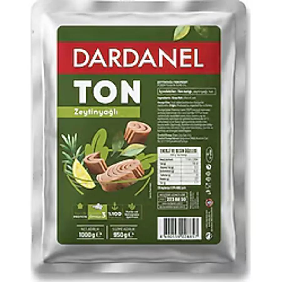 Dardanel Zeytinyağlı Ton Balığı 1 Kg Büyük Boy - Profesyonel Mutfak ve Toplu Tüketim İçin Ekonomik Paket