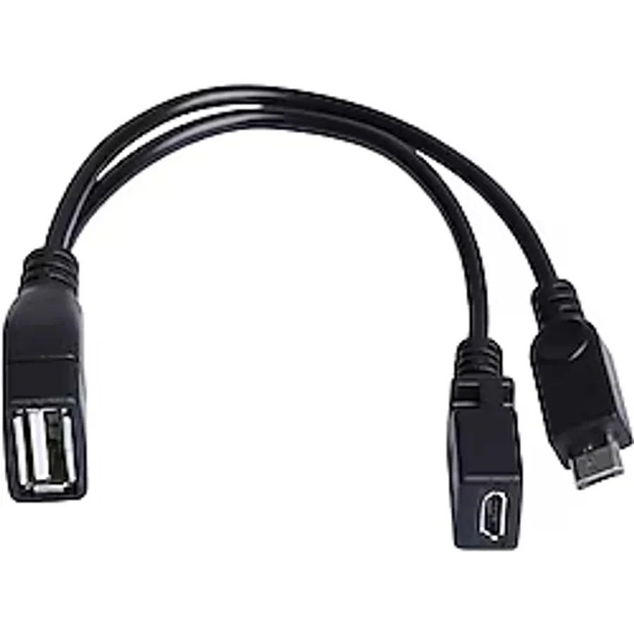 Dark Micro USB Erkek - USB 2.0 Dişi, Micro USB Dişi OTG Y Kablo