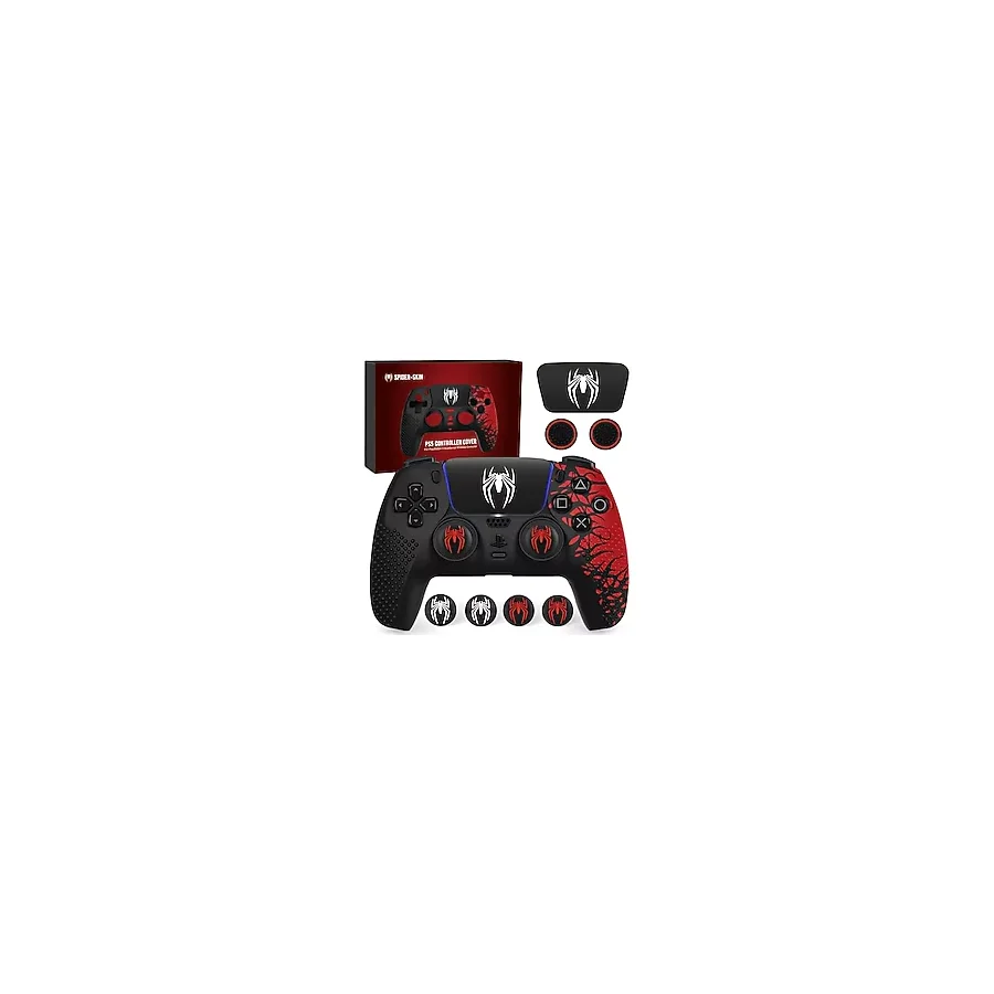Darno Yükseltme Ps5 Denetleyici Kaplaması, Ps5 Denetleyici Aksesuarları, Dokunmatik Yüzey Çıkartmalı 6 Adet Başparmak Kavrama Boşluğu, PlayStation 5 DualSense Kontrolü için Yumuşak Silikon Kavrama