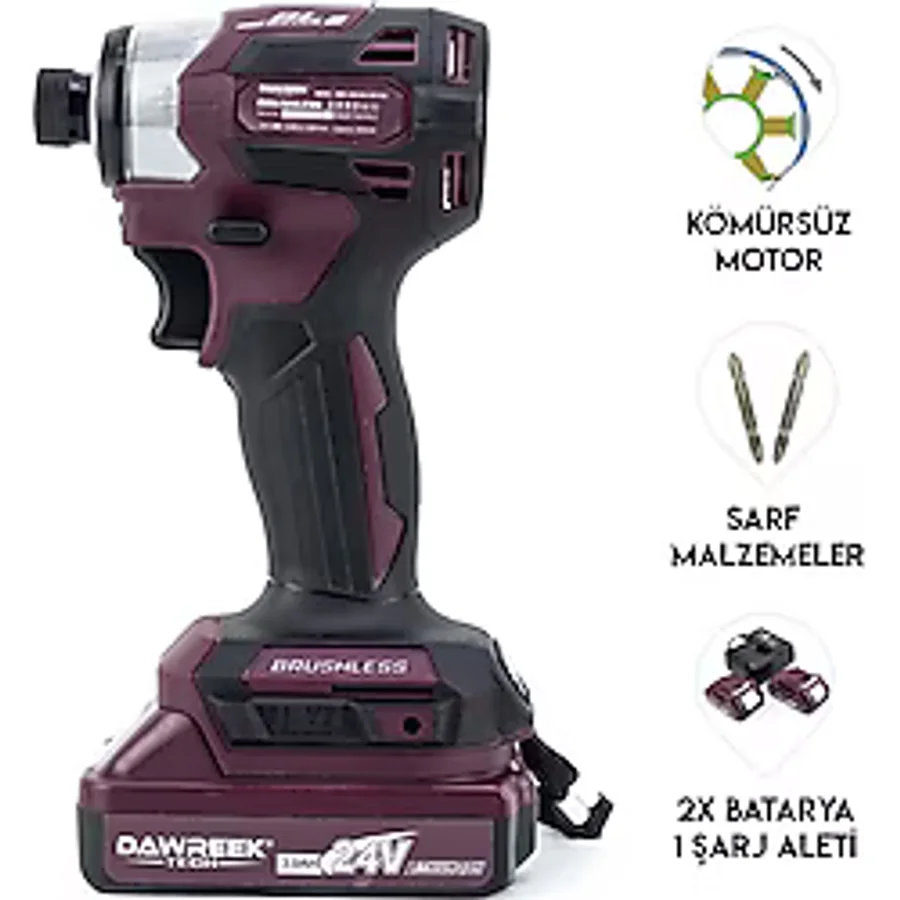 Dawreek Torklu Vidalama Pruple - Akülü Torklu Somun Sıkma Makinesi