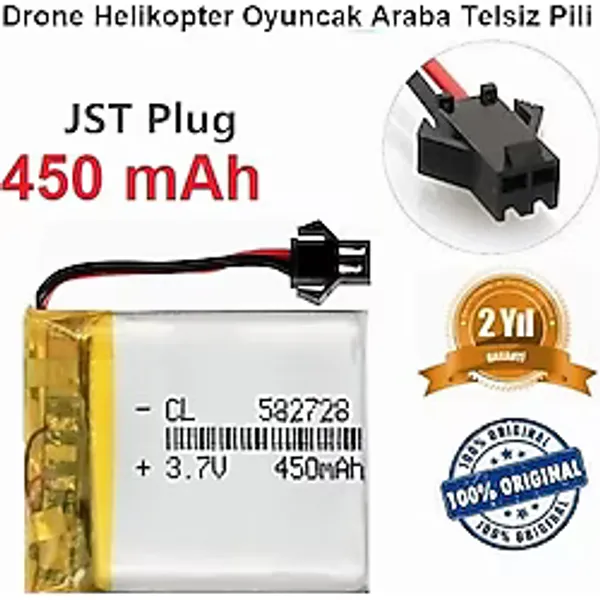 Day 450 Mah 3.7v Siyah Soket Drone Helikopter Oyuncak Araba Telsiz Telefon Pili