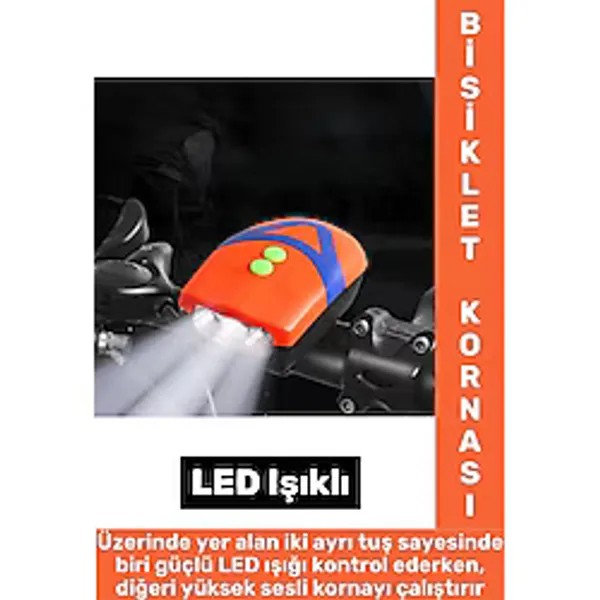 Dayanıklı Kolay Montaj Yaümur Suyuna Dayanıklı Outdoor Gece Sürüşü Güvenlik Ledli Bisiklet Kornası