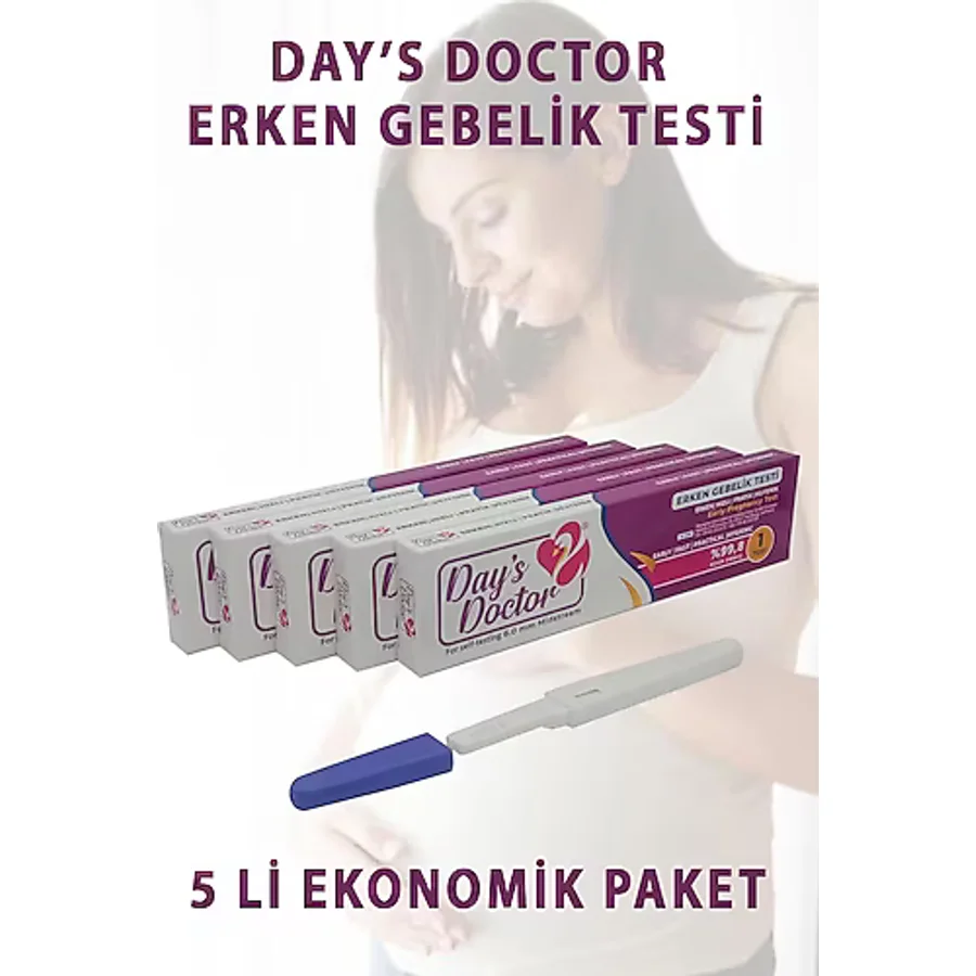 DAYS DOCTOR Erken Hızlı Gebelik-hamilelik Testi Day's Doctor Pratik Hijyenik %99,8 5 Adet
