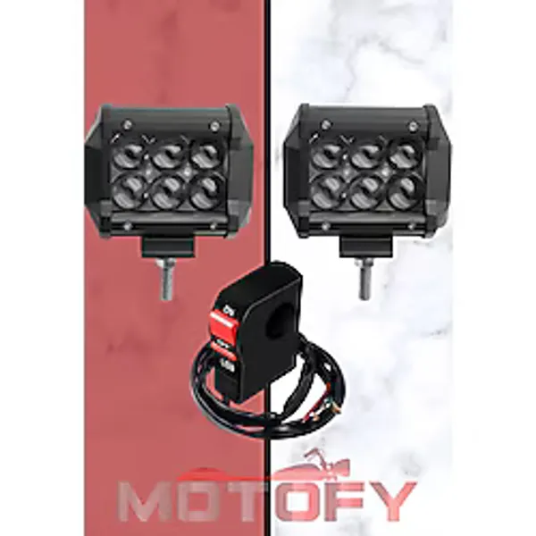 Daytona 18W Motosiklet Led Sis Farı Takımı Ve Usbli Aç Kapa Butonu Seti