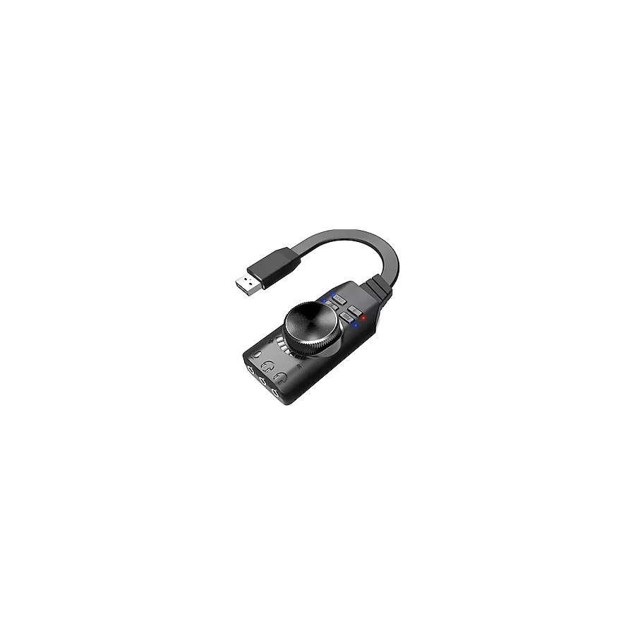Daytona A4677 USB 2.0 Ses Kartı 7.1 Kanallı PC ve Laptop İçin Pubg Oyun Harici Ses Kartı 3.5mm-Kulaklıkla Tak ve Çalıştır Mikrofon Jakları Ses Kontrolü Mikrofon Oyunları Ses Efekti Yükseltme Adaptörü