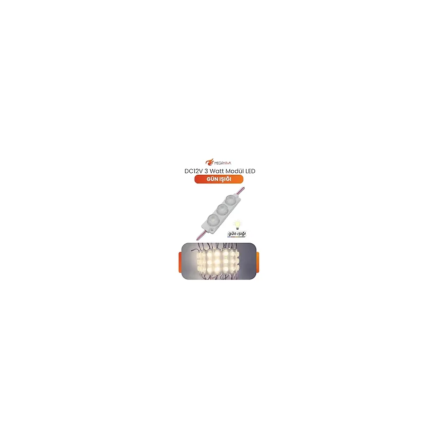Dc 12V 3W Gün Işığı Modül Parmak Led Su Geçirmez Tabela Aydınlatma Dekoratif Led Modül 10 Adet Vitrin
