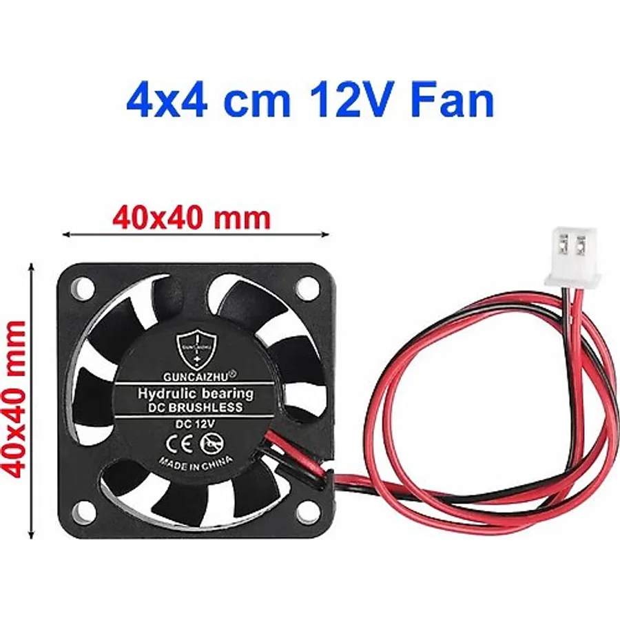 DC 12V FAN 4x4cm Kuluçka Fanı Soğutucu Peltier PC Ekran 40x40mm