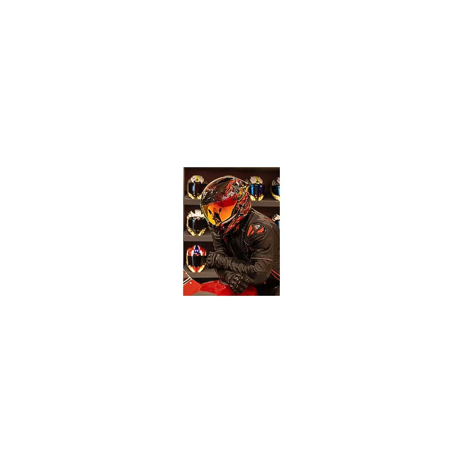 DeadG Inferno Armour Red Siyah-Kırmızı Kask ( Revo Kırmızı Spoiler )