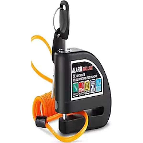Deanb PC-05 110DB Kablolu Alarmlı 7mm Çelik Pim Motosiklet Scoter Bisiklet Disk Kilidi Su Geçirmez Motor - Renkli