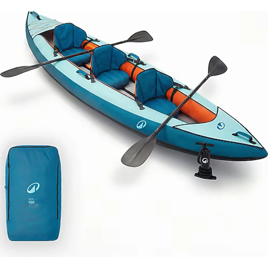 Decathlon Şişme Kano Seti - 2/3 Kişilik - 100 Essential - Turkuaz