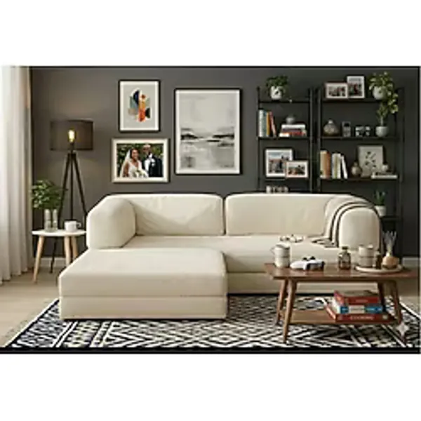 Dechome Herev 160x160 Kadife Kumaş Modüler L Tipi Köşe Koltuk Takımı