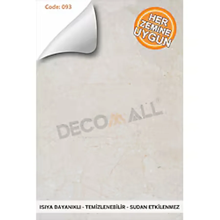 DECOMALL Code 93 Suya Dayanıklı Mutfak Banyo Zemin Mermer Mobilya Fayans Folyo Kaplama (LAMİNASYONLU)
