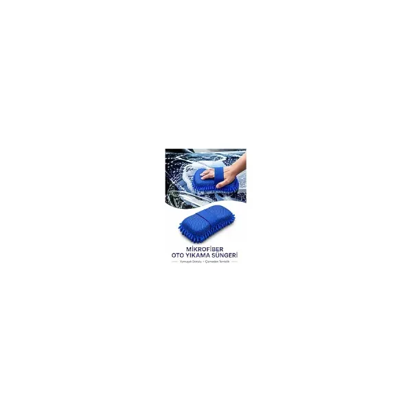 Deconitte Mikrofiber Oto Yıkama Süngeri, Çizmez Araç Temizlik Pedi, Ergonomik El Bantlı Araba Sünger
