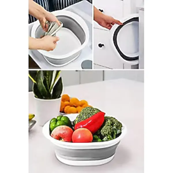 Deconox Akordiyonlu Katlanabilir Badya Leğen 5 Litre - Katlanabilir Yer Kaplamayan Badya ve Leğen (699)